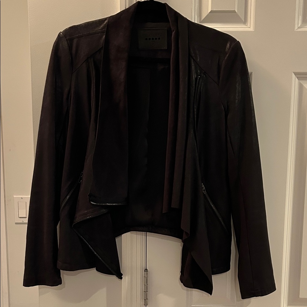 Blank NYC Women's Black Faux Leather Jacket Size Medium NWOT
